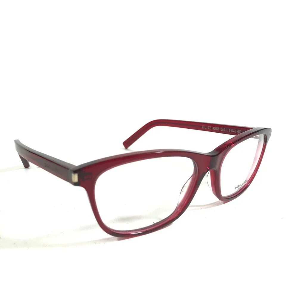 Saint Laurent Eyeglasses Frames SL12 008 Clear Red Square Full Rim 54-16-140